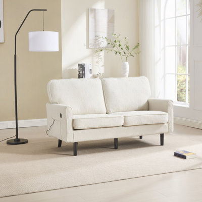 Canapé-causeuse, causeuse, canapé-lit 2 places pour le salon, petit canapé avec USB et housse de coussin amovible, canapé confortable pour la chambre à coucher, appartement