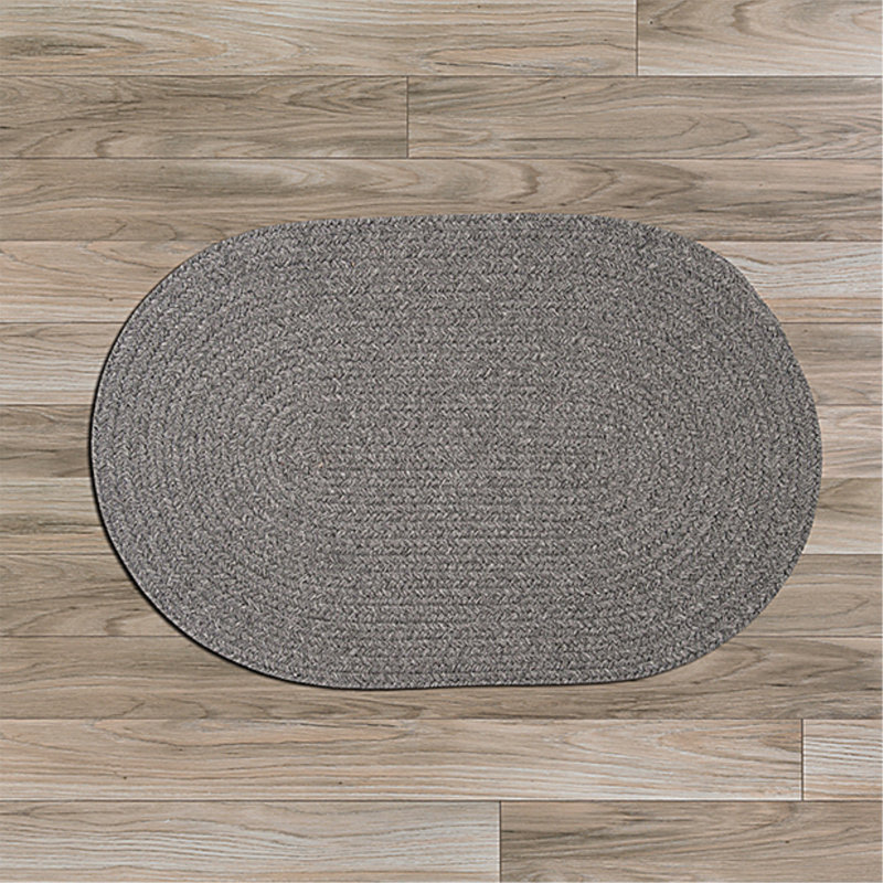 Tapis gris en laine Bristol, Ovale 2 pi x 3 pi