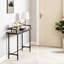 Table de console d'entrée moderne avec prises électriques et ports USB, table de canapé étroite avec structure en métal et plateau en bois d'ingénierie-1308289114-1308289113