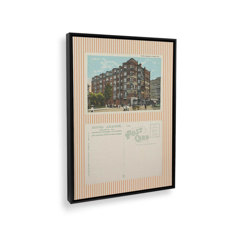 «Hotel Aragon Post card» par Deny Designs, reproduction d'art, 48 po x 36 po, Noir, Toile avec cadre