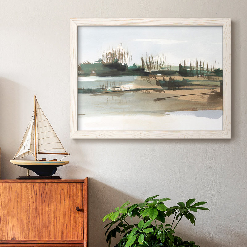 Marsh Reeds IV, reproduction d'art sur toile, Cadre blanc, H 18 po x l 26 po x P 1,5 po
