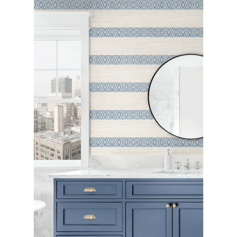 Geometric Wallpaper Roll, Azure