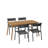 Dugas 5Pc Outdoor Patio FSC Wood Dining Set