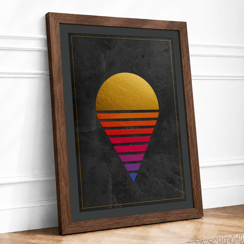 Striped Ice Cream Dreams Modern - Print, A2 - 59.4 x 42.0 cm, Walnut