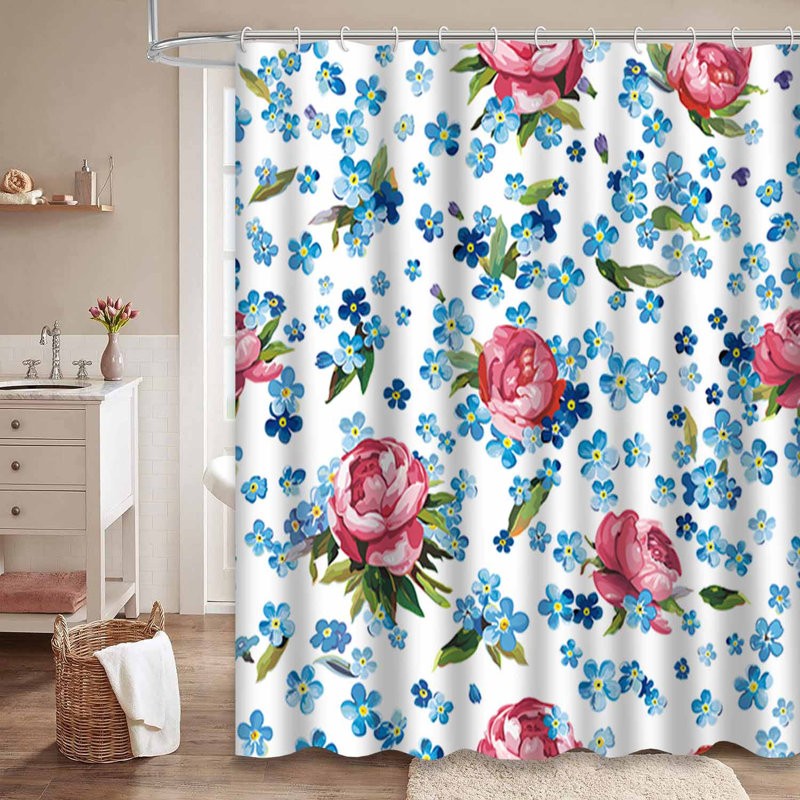 Élégant rideau de douche avec 12 crochets, L 72 po x l 72 po