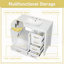 Meuble-lavabo de salle de bain avec lavabo, porte à fermeture douce, 4 tiroirs, structure en bois massif, finition blanche pour les salles de bain modernes et élégantes-2071249586