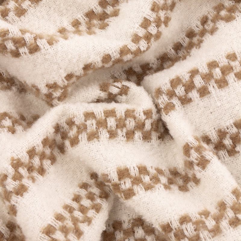 Clyde Machine Woven Throw Blanket, Brown/Cream