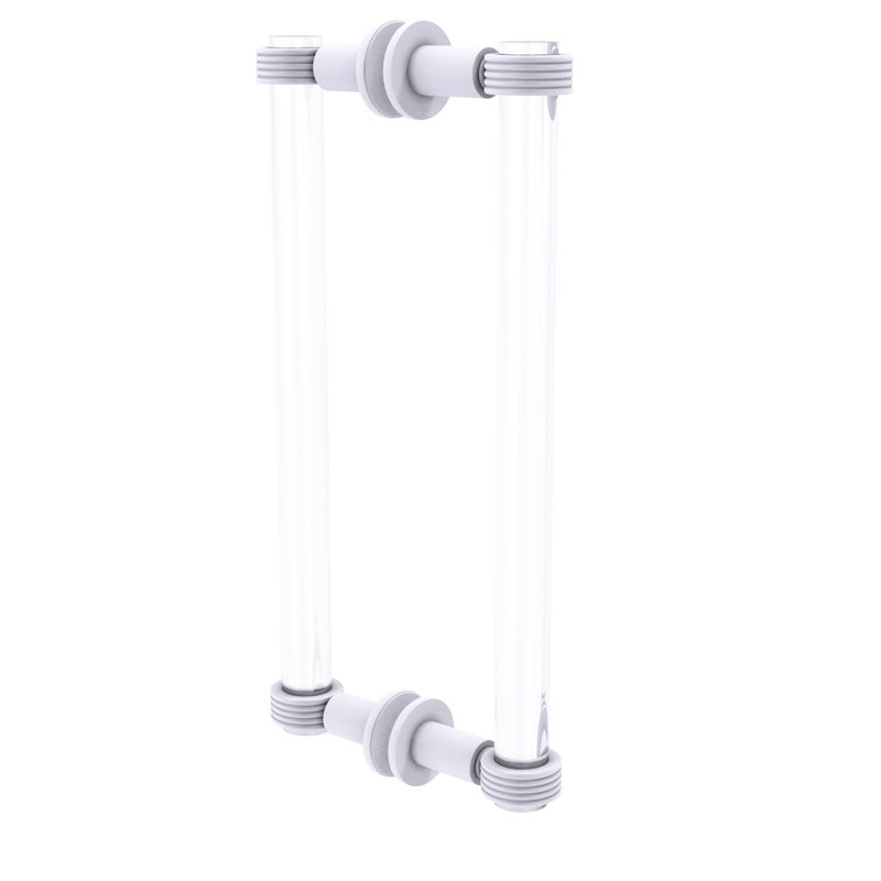 Poignée de porte de douche dos à dos Margolis, Blanc mat, H 13 po x l 1,7 po x P 7 po