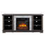 Meuble télé avec foyer Mantel, avec console de divertissement moderne et espace de rangement ouvert avec foyer 18 po, gris, l 58,31 po x P 15,39 po x H 26,06 po-129179594