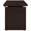 Bureau de coin Cappuccino de 211 cm (83 po) avec plateau spacieux et tablette coulissante, rangement pour clavier.