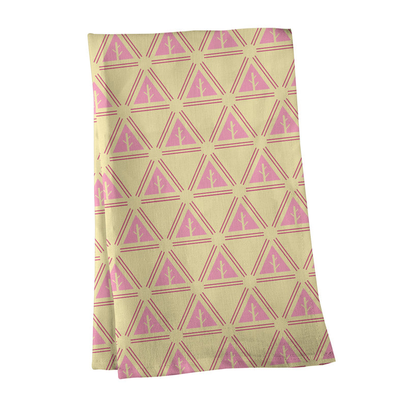 Theo Nath Tea Towel Kitchen Towel, Yellow/Pink/Red, Poly Twill