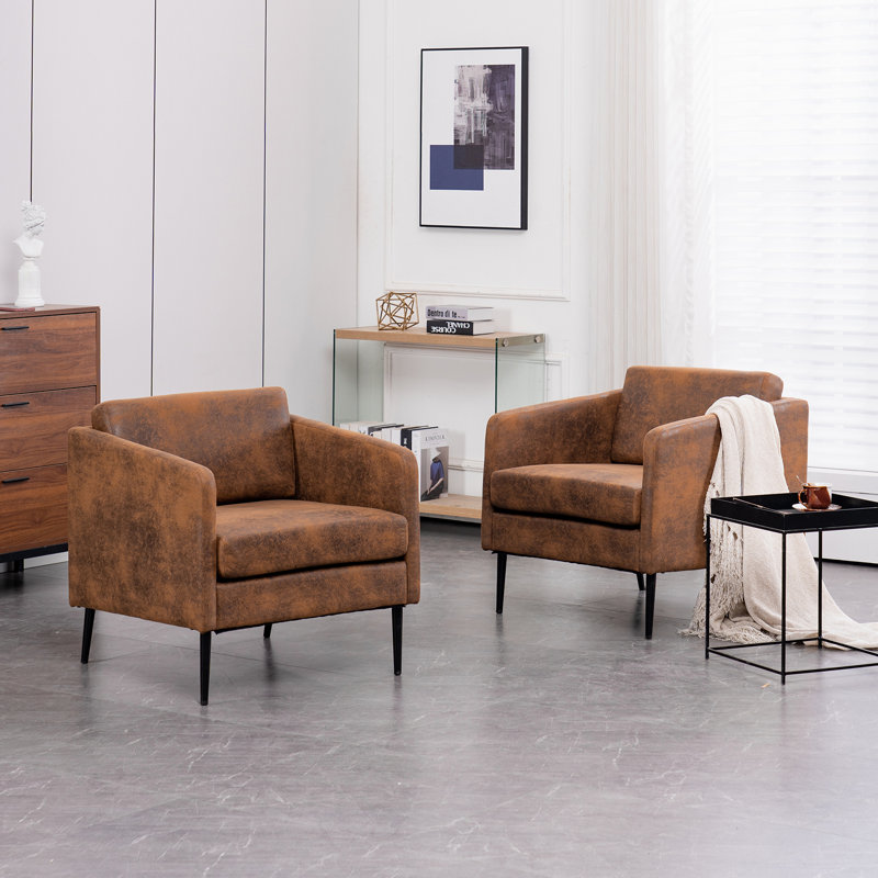 Raionna Upholstered Armchair, Bronzed Gilded Microfiber / Microsuede