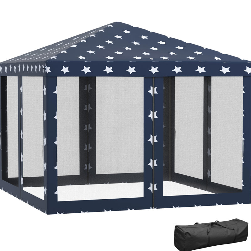 Tente pliante de 3 m avec moustiquaire. Hauteur réglable pour profiter du plein air. Surface ombragée de 9 m², peut accueillir 10 personnes. Facile à assembler et à transporter. Housse de protection, sac de transport et moustiquaire intégrée.