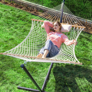 Ayleen Double Speader Bar Hammock with Stand Arlmont & Co.