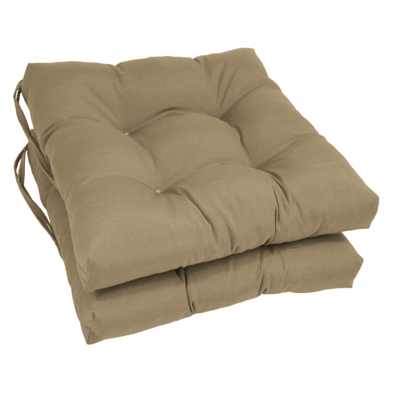 Coussins de chaise carrée en sergé de 16 pouces, Caramel
