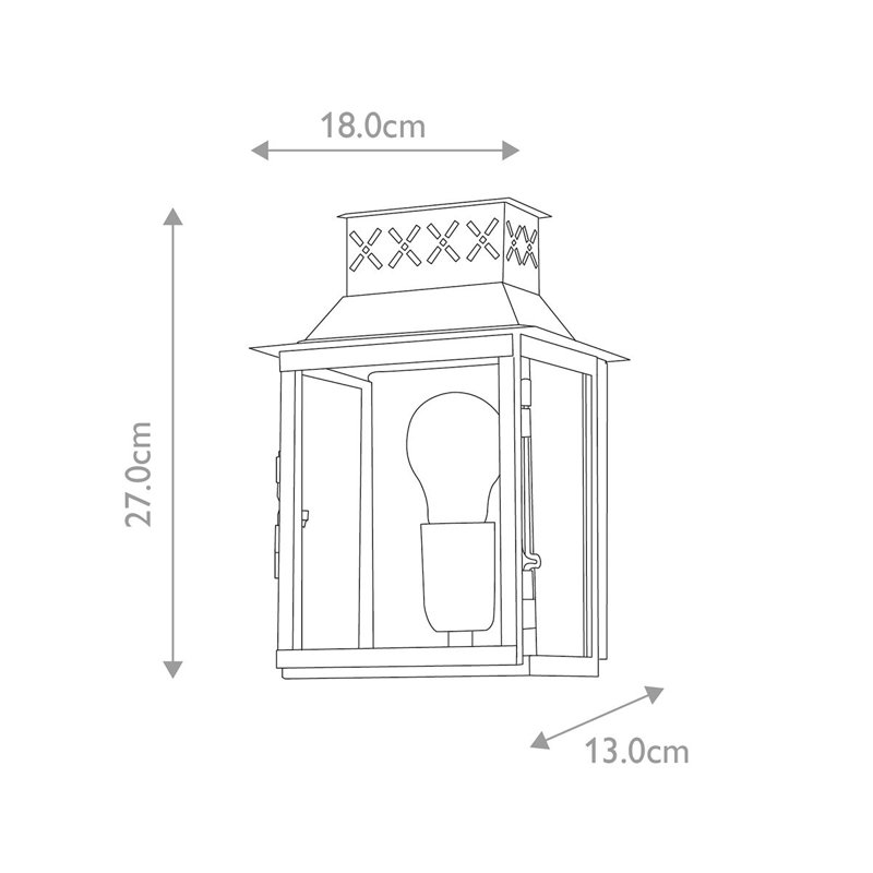 Pudsey Outdoor Wall Lantern, Solid Brass