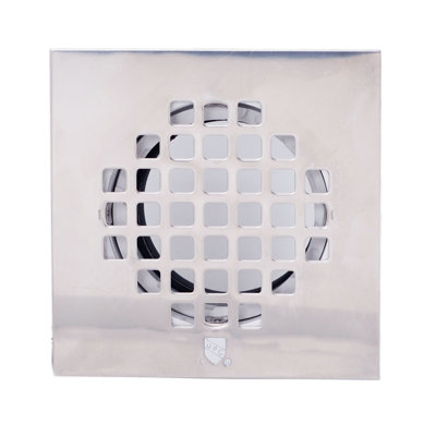4-1/4" Square Shower Drain Cover with 2" SCH 40 PVC Drain Pipe