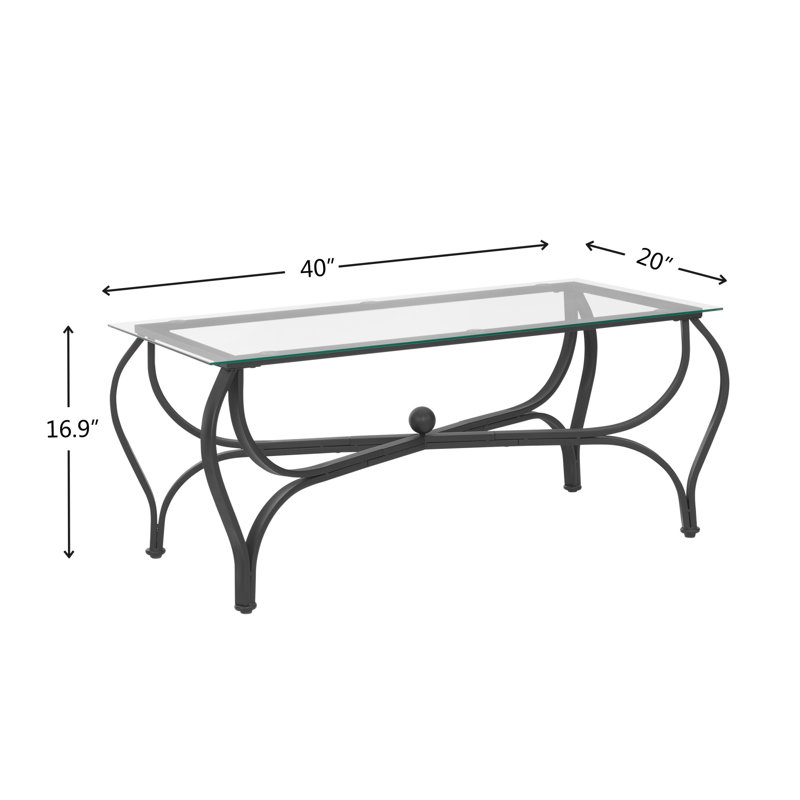 Rustic Black Tempered Glass 3-Piece Coffee and End Table Set