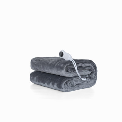 Couverture électrique en flanelle de qualité 130 x 180 cm - Conception douce pour la peau avec protection intelligente contre la surchauffe, réglages de la température et de la minuterie à 3 vitesses pour les adultes / enfants, idéale pour un canapé de chambre à coucher