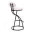 Ensemble de 2 tabourets de bar ronds à imprimé rond en métal noir pour îlot de cuisine et tabourets de comptoir de salle à manger (imprimé noir et blanc)-1728175768