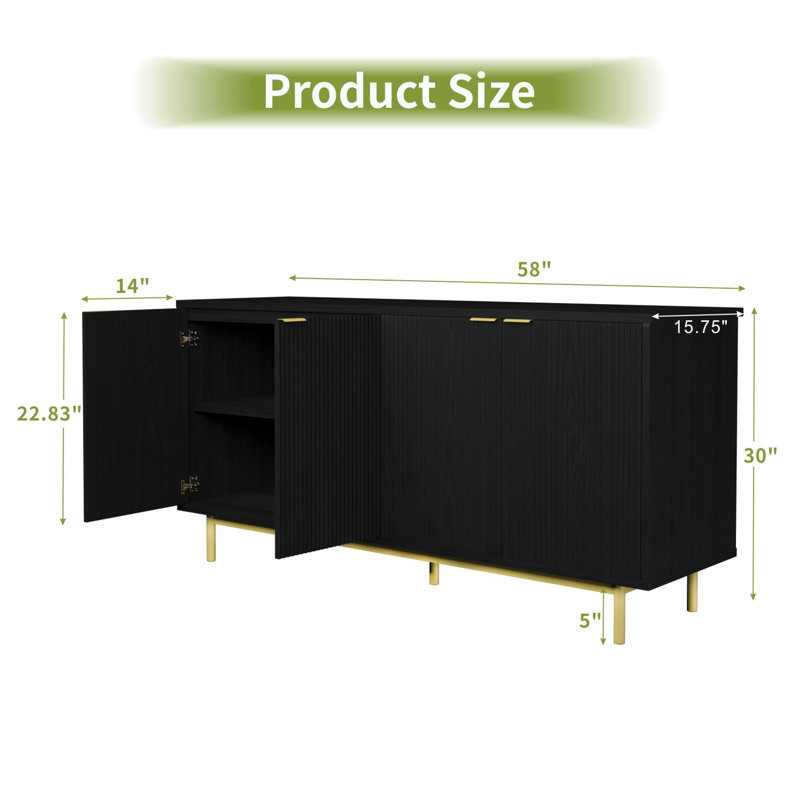 Sideboard Cabinet, Buffet Cabinet With Storage, Sideboard Storage Cabinet With Adjustable Shelf, Accient Cabinet For Living Room, Kitchen