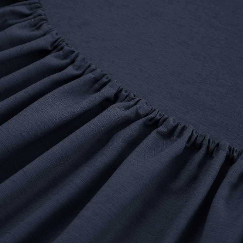 Ensemble de draps en microfibre Illada, Bleu marine, Ensemble de draps pour lit simple avec un drap-hou