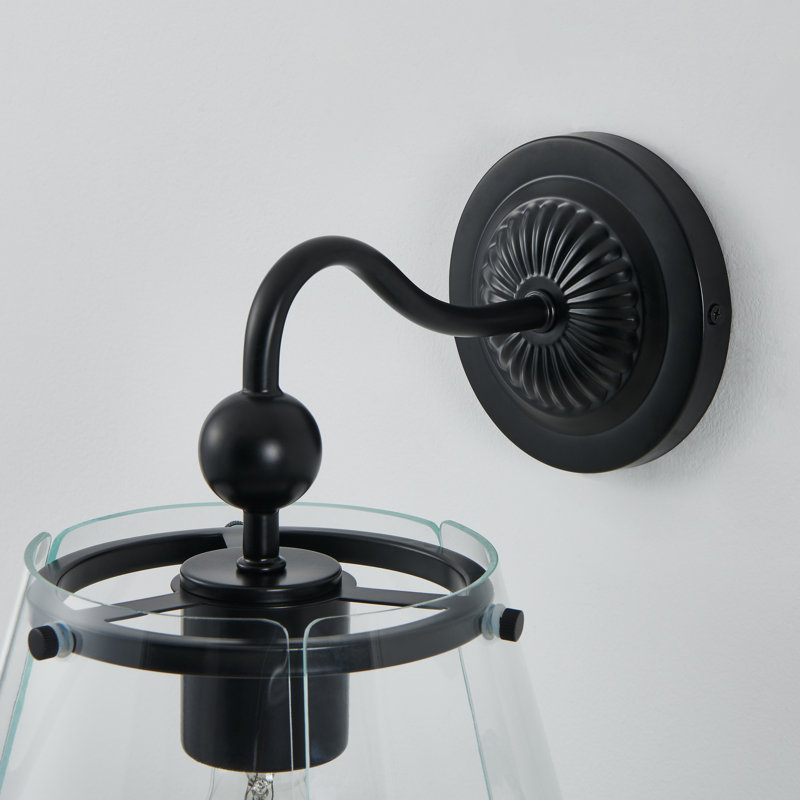 Applique murale 1 lumière en verre noir