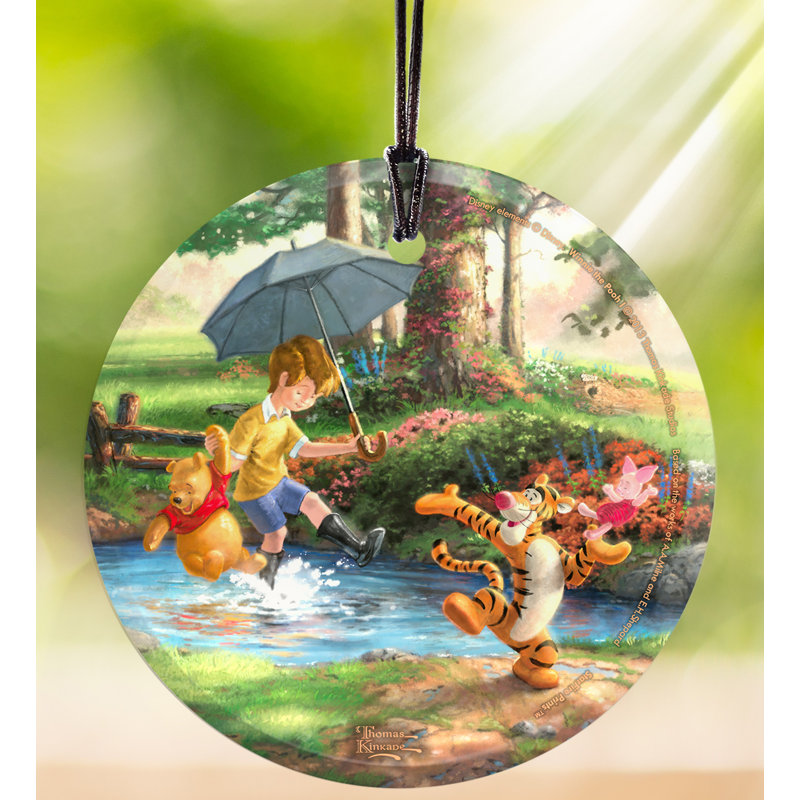Décoration de verre suspendu en verre kinkade studios studio thomas winnie the pooh starfire prints