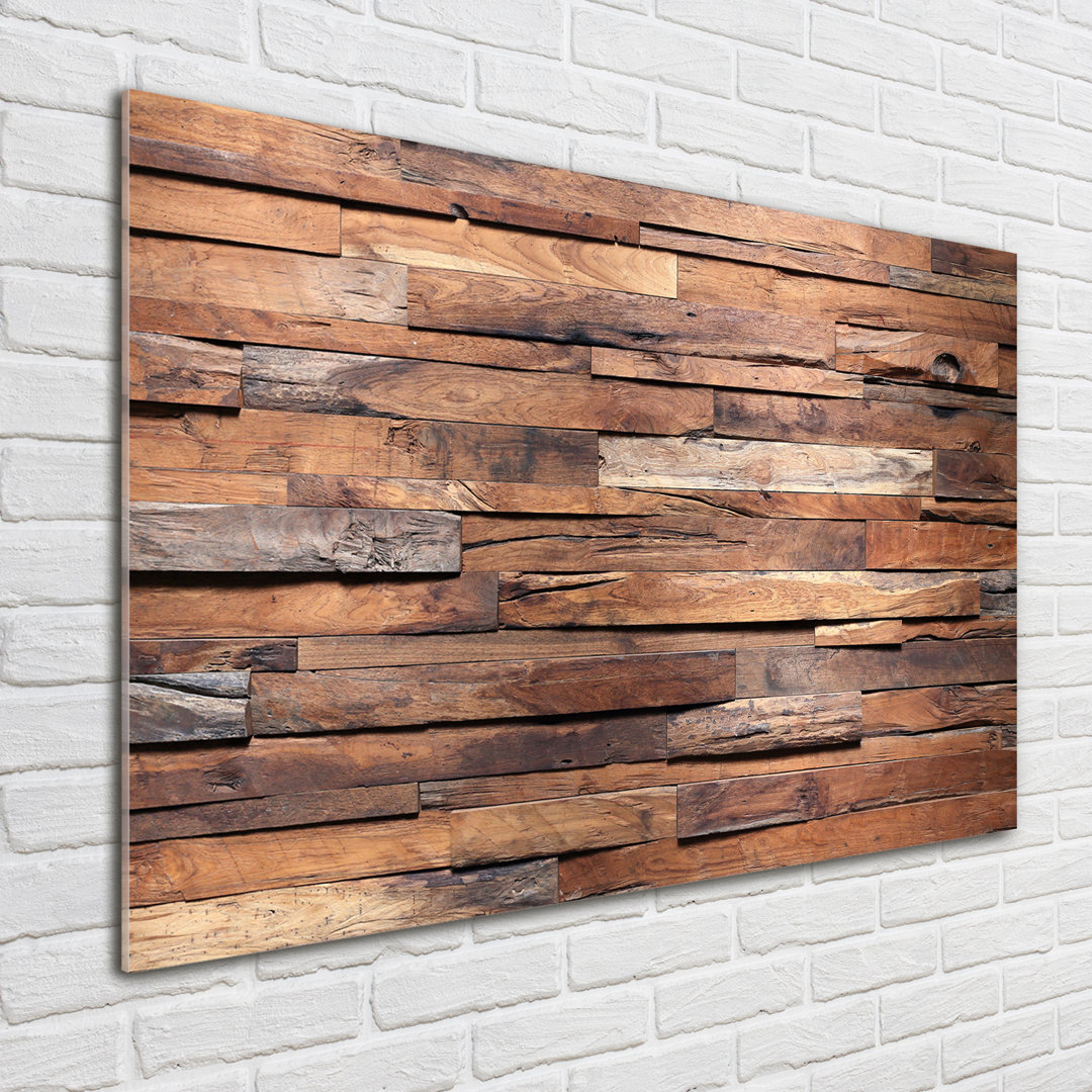 Glasbild Wooden Wall