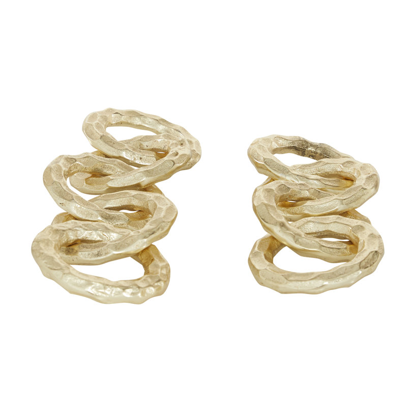 Cosmoliving By Cosmopolitan 2-Piece Gold Aluminum Sculpture