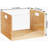 Acrylic & Bamboo Vinyl Record Storage Crate (14.17"×12.44"×9.84") – 65-LP Capacity Visible Organizer with Portable Handles