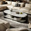 Table basse moderne en marbre minimaliste