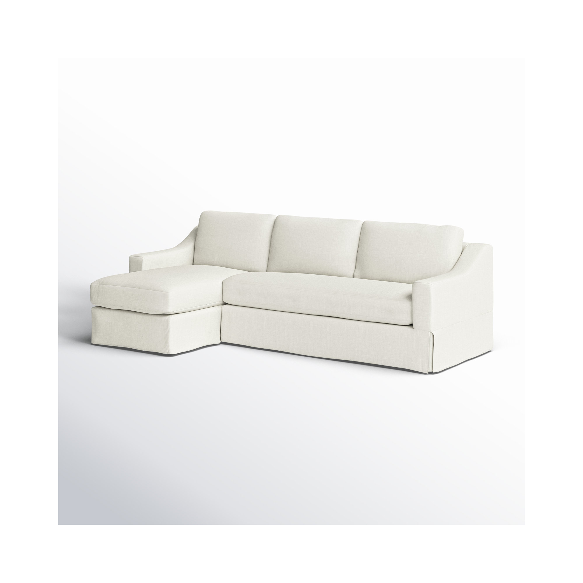 Cranbrook Upholstered L-Sectional, Left Hand Facing, Lena Off White Performance Linen Blend