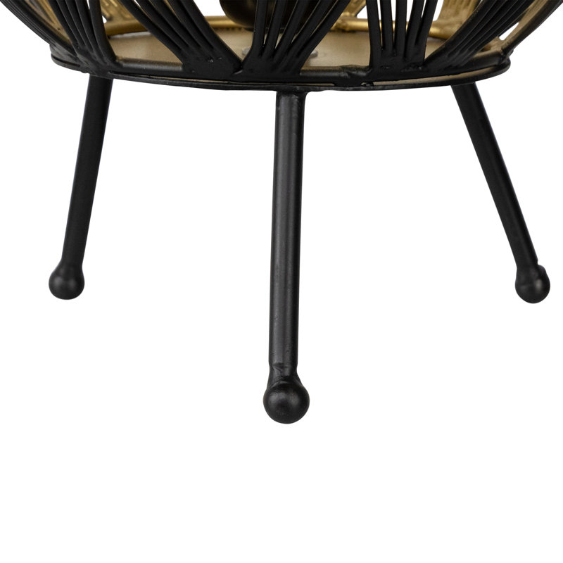 Lampe de table en fer de style cage 12 po - noire
