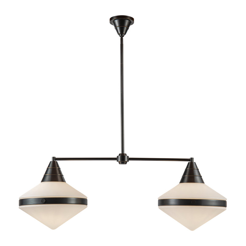 Luminaire suspendu pour îlot de cuisine 2 lumières Willard, Bronze urbain