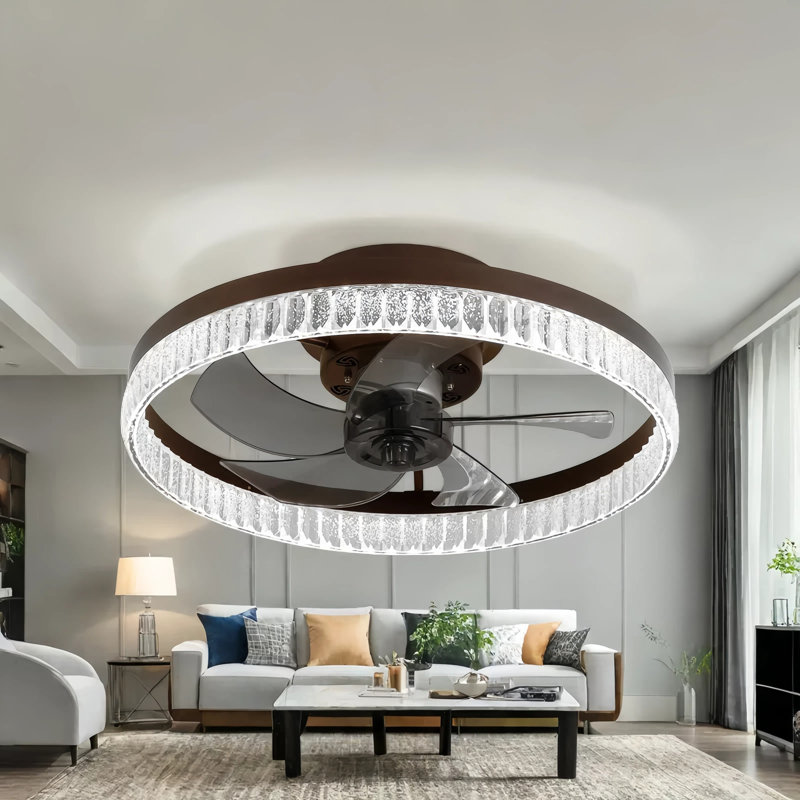 Sleep Soundly, Live Beautifully: 20" Whisper-Quiet Ceiling Fan With Dimmable LED & Crystal Accents