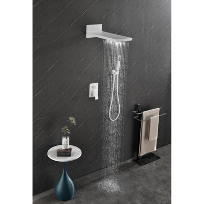 Système de douche, pomme de douche cascade avec douche à main, ensemble de robinet de douche mural pour salle de bain