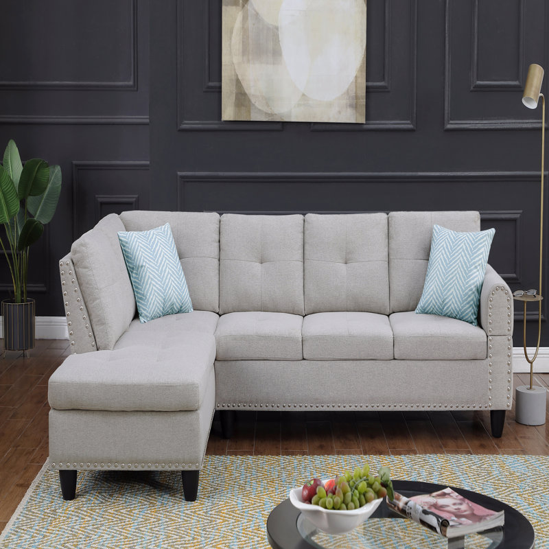 Accent Coussin - Canapé modulaire équipé, Lin blanc