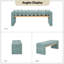 Banc rembourré l 52,5 po avec structure en fer Brame-476059879