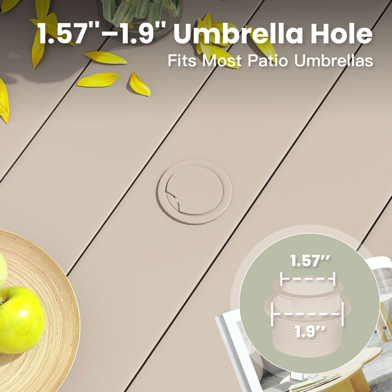 47" Round Patio Dining Tabe, Sandshell