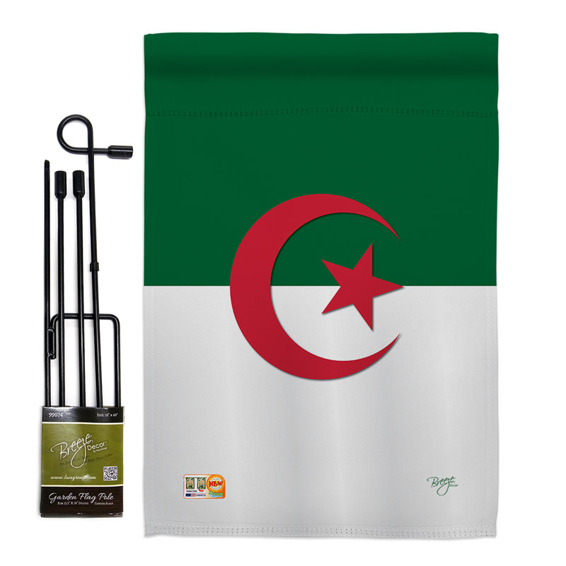 Ensemble drapeau 2 côtés 1 pi 7 po x 1 pi 1 po algérie