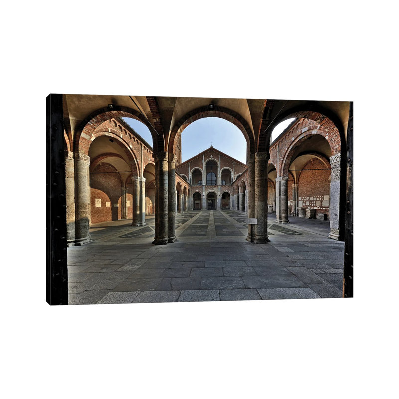 Basilica Di Sant'Ambrogio In Milan, Italy II Romanic Style 1 Piece Wall Art on Canvas, 20.32 cm H x 30.48 cm W, No Frame