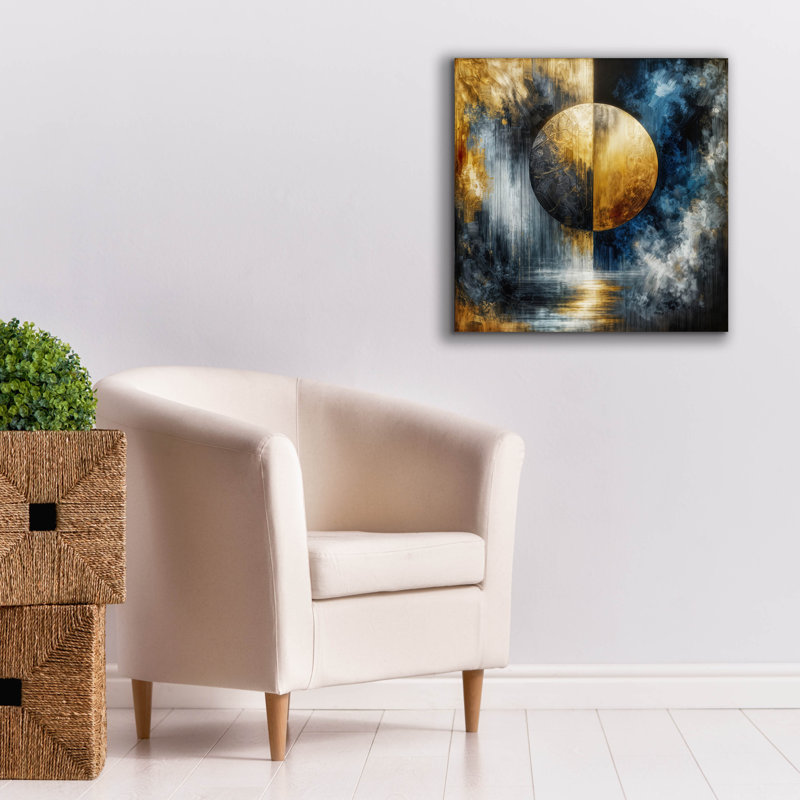 «Epic Graffiti» Golden Circle Abstract 10 »par Rey Klimt, art mural sur toile, H 26 po x l 26 po