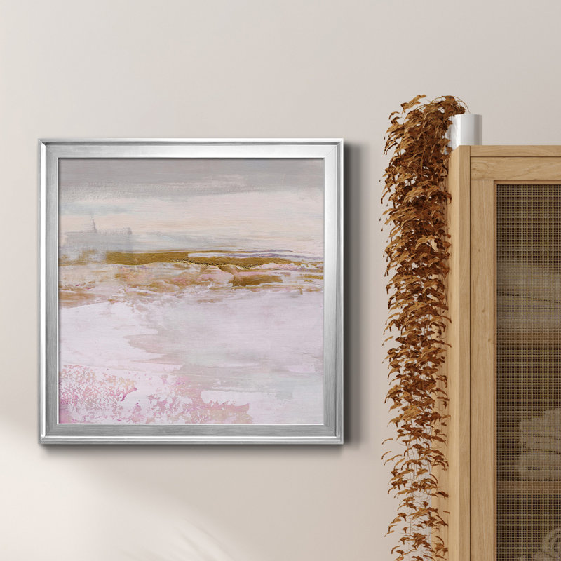 Toile encadrée Magenta Skyline I-Premium - prête à être accrochée, Toile avec cadre argenté, H 22,5 po x l 22,5 po x P 1,5 po