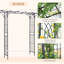 Arche de treillis de jardin en métal décoratif de 82 po Outsunny avec tubes en acier durable et volutes élégantes, parfait pour les mariages