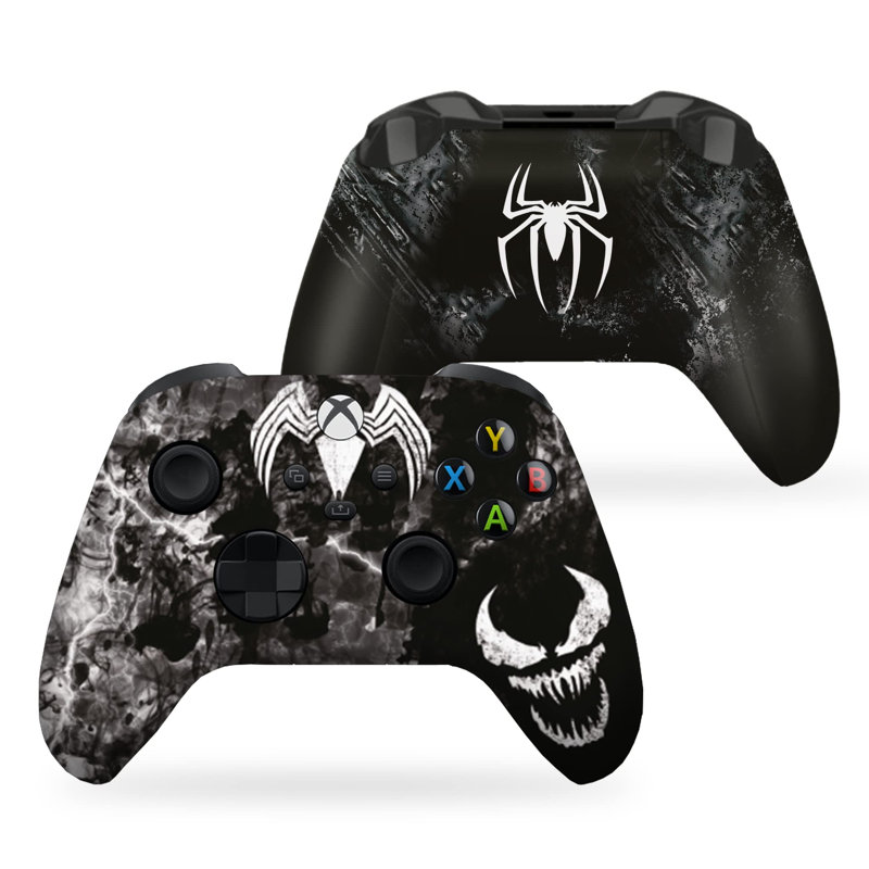 DreamController Vennom contrôleur X-box personnalisé sans fil compatible avec X-box One / Series X / S Fièrement personnalisé aux États-Unis avec impression HYDRO-DIP permanente (PAS JUSTE UNE PEAU) (MODDED)