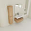 Meuble-lavabo mural de 30 po avec lavabo en résine et armoire latérale, tiroir à fermeture en douceur (KD-Packing), armoire combinée 09430IMO-Sc00112imox2