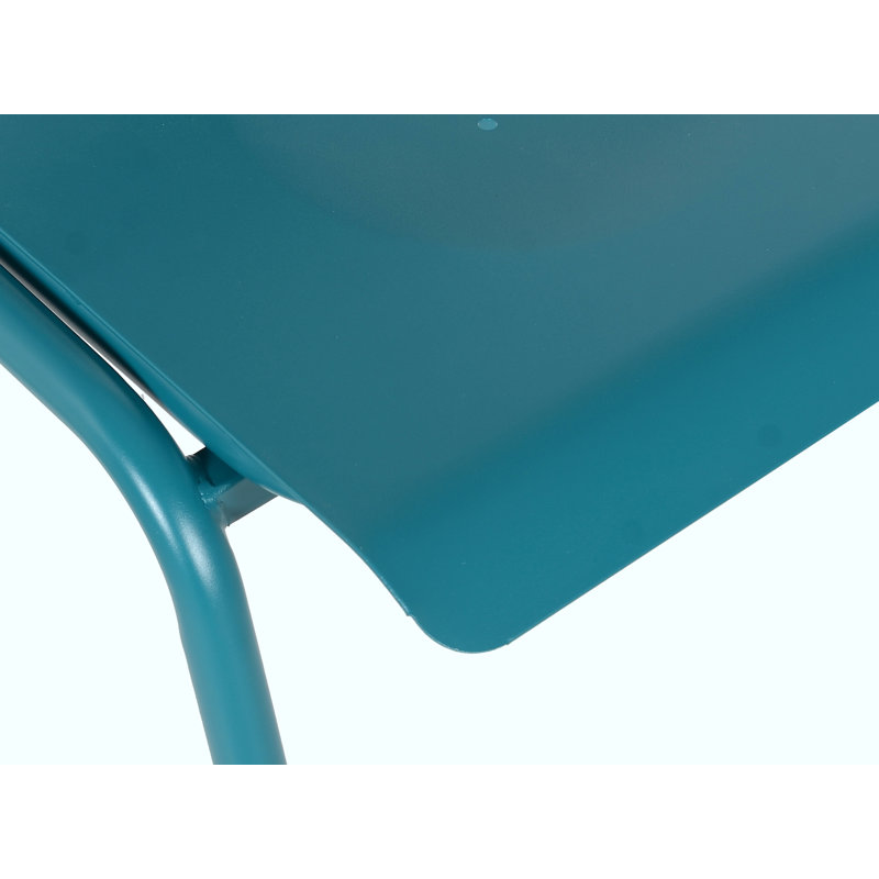 Chaise d'appoint empilable pour patio, Bleu sarcelle givré