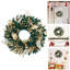 Couronne de Noël artificielle 18 po avec baies et feuilles d'or pour porte d'entrée