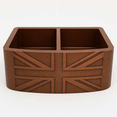 Trent Austin Design Tidworth 530mm W Double Bowl Copper Kitchen Sink